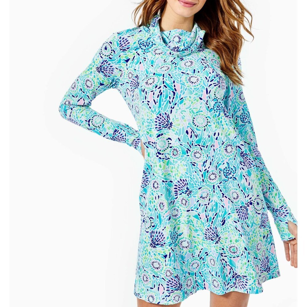 NWT Lilly Pulitzer Lilshield UPF 50+ Meryl Blue Ibiza Open Water Chilly Small S